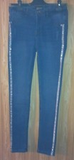 Jegging bleu galon argenté