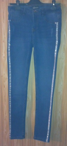 Jegging bleu galon - , argenté
