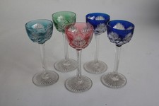 SAINT LOUIS 5 Verres à liqueur cristal colorés Roemer (66887)