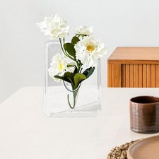 Vase à fleurs avec cadre photo, centre de table esthétique pour une étagère