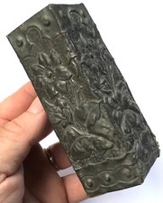 ANCIEN VASE DÉCOR FLEURS OBJET DE TRANCHÉE 1914-18 OBJET DE POILU TRENCH ART