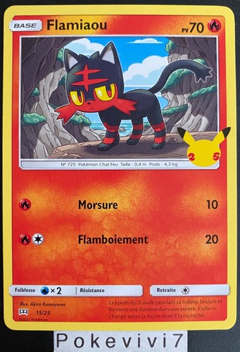 Carte pokemon flamiaou 25 - carte,