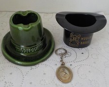 2 Cendriers VINS DU POSTILLON céramique +porte-clé & LIDO /Moulin Rouge