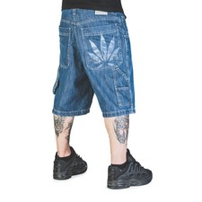 BERMUDA JEANS HOMME BAGGY LOGO CHANVRE, HIP HOP, RAP SKATE - BLUESKIN bss71