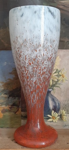 Grand vase verre marmoréen