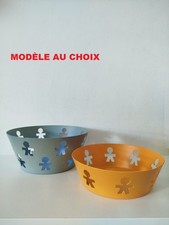 Alessi Girotondo King Kong Bol Fruit Métal Bleu Orange Blue Corbeille Plat Rare