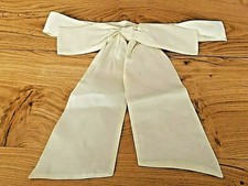 Linge ancien ceinture Nœud en taffetas blanc cassé  Shabby chic 