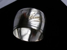 ANCIEN RONDE DE SERVIETTE METAL ARGENTE*FERNAND*ART DECO MENAGERE TABLE MAISON