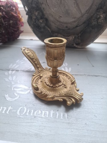 Ancien bougeoir main rat de - a,
