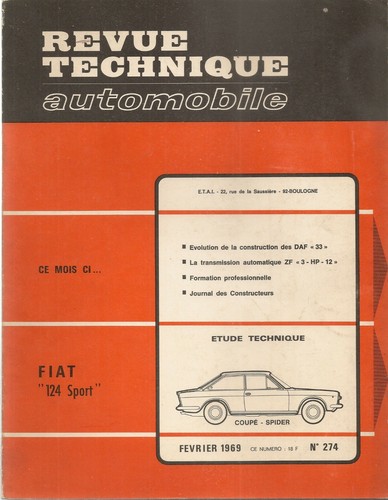 Revue technique automobile 274 - revue,