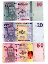 LOT SET SERIE 3 Billets WEMASWATI EX-Swaziland 20 Emalangeni 2024 2025 Neuf UNC