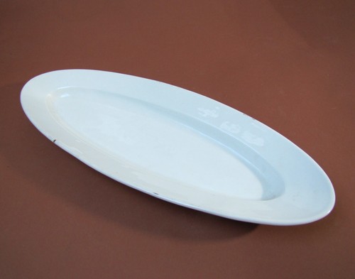 Ancien plat poisson blanc - à,