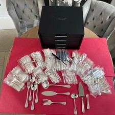 SET MENAGERE 166 P CHRISTOFLE  PERLES METAL ARGENTÉ TRÈS BEL ETAT COFFRE;