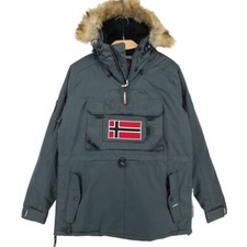 Geographical Norway Beco Rol 13 Gris Foncé Anorak Veste Parka Taille XL