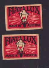2 Ancienne   étiquette  Allumettes  Autriche  BN183657 Fiat Lux
