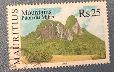 TIMBRE FRANCE MAURITIUS MOUNTAINS PITON DU MILIEU RS 25 2004