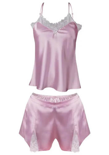 Ensemble pyjama satin - satin, rose
