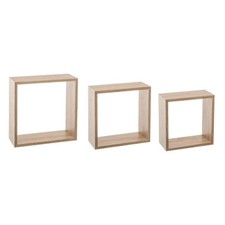 Lot de 3 Étagères Murales "Cube" 30cm Naturel