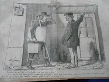 Caricature 1853 L'artiste peintre chambre à louer Portier
