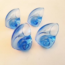 4 porte-serviettes ronds de serviette en plastique bleu transparent Murval