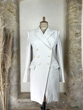 Ann Demeulemeester – Ivory Wool Double-Breasted Coat
