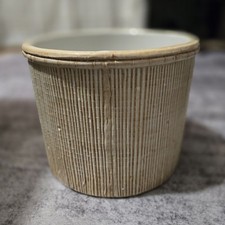 Magnifique Cache Pot En Ceramique D'italie 1970 Imitation Bambou .Signé 