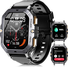 Montre Connectée Homme 2.02" Bluetooth Sport Cardio Podomètre Sommeil IP68 OUKIT