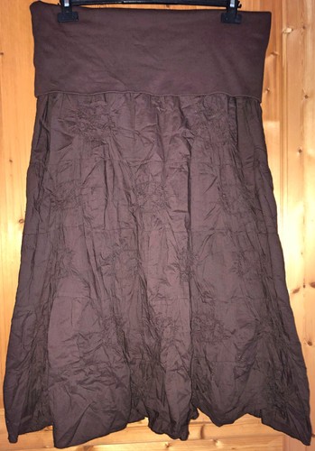Jupe jupon long coton marron - long,