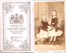 C. Wynne, Brompton, Two little girls, deux petites filles Vintage CDV albumen ca