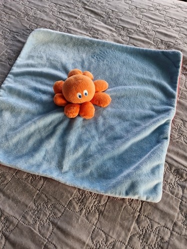 Doudou pieuvre bleu rouge - doudou, et