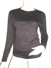 T-SHIRT SWEAT FEMME C&A NOIR MANCHE LONGUE TAILLE MEDIUM 100% COTON