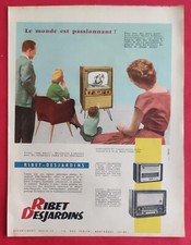 Publicité de presse: Récepteurs Radio et Téléviseur RIBET - DESJARDINS 1956