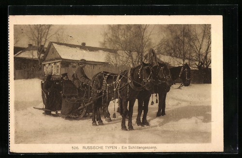 Carte postale attelage - , de