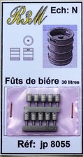 trains 1/160 R3M  sachet de 10 tonneaux à bieres réf jp8055