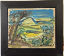 Antoine FERRARI (1910-1995) - Paysage de Provence - Gouache