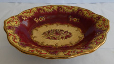 Plat Creux Ovale - Art déco- M.P Chevallier PLAISANCE -34x22cm- Emaux de Longwy