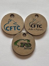 Lot X 3 Jetons De Caddie Métal Différents Syndicat CFTC FO Force Ouvrière BNP