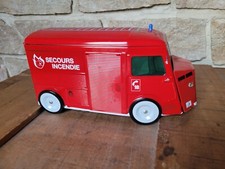 BOITE EN METAL A BISCUIT GÂTEAU BRETAGNE CITROËN HY 18 POMPIER SECOURS INCENDIE 
