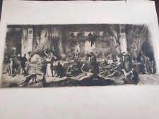 EAU FORTE POINTE SEICHE ANCIENNE CHARLES COURTRY 1875 L ARRIVEE DE LAMBRO CADART