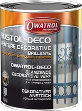 Peinture décorative tous supports antirouille renforcé rustol deco blanc brillan