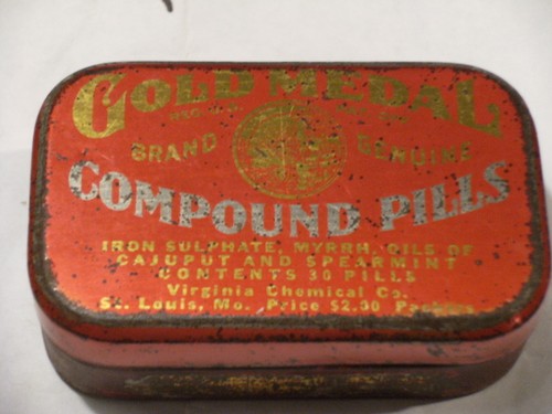 Gold medal compound pill - medal, box