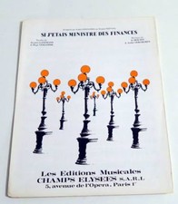 Partition sheet music ANDRE VERCHUREN : Si j'étais Ministre des Finances * 70's
