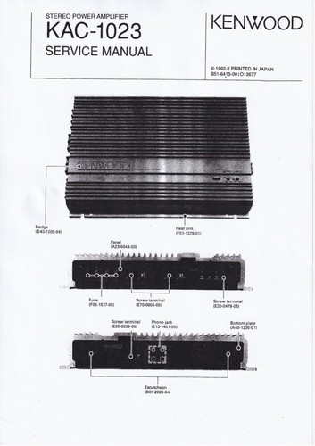 Service manuel instructions - service,