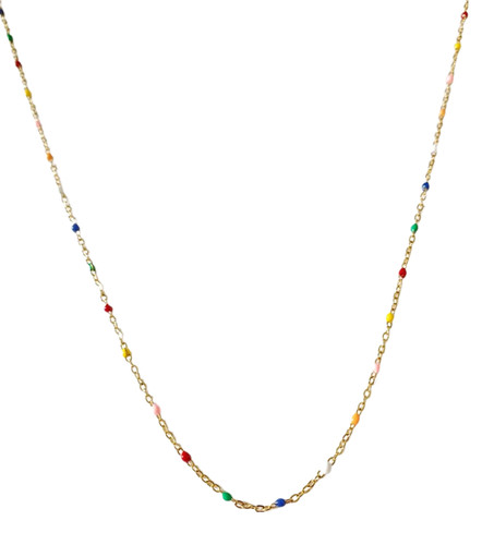 Collier perles résine multi