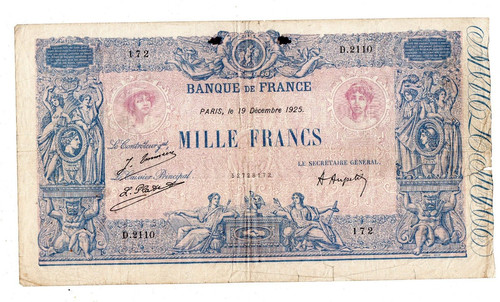 France billet 1000 francs - france,