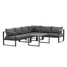 Salon d'Angle de Jardin en Métal "Texas" 268cm Noir