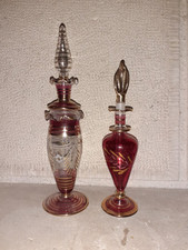 2 fioles flacon parfum cristal ancien 