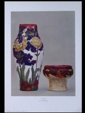 VASE ART NOUVEAU FRANÇAIS, BARRAGE ALBERT - ESTAMPE 1907 -