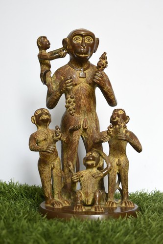 5cm bronze singe statue - 30.5cm,