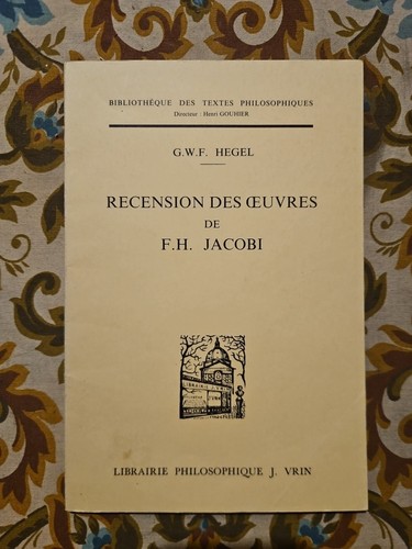 Hegel recension des - recension,